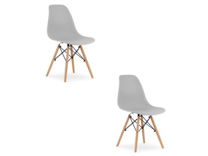 Židle OSAKA šedá / přírodní nohy x 2