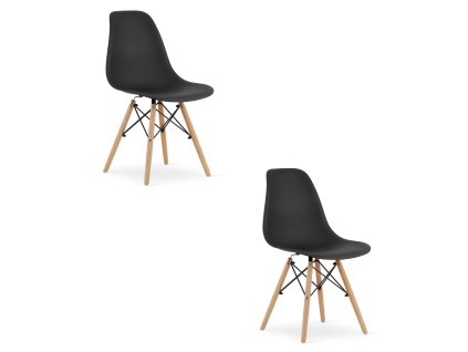 Židle OSAKA černá / přírodní nohy x 2