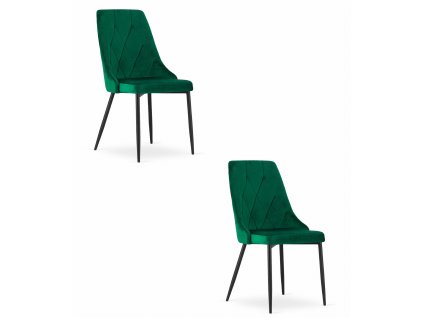 Židle IMOLA - tmavě zelený samet x 2