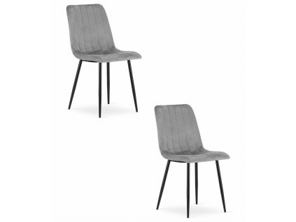 Židle LAVA - tmavě šedý samet x 2