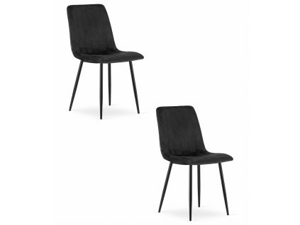 Židle LAVA - černý samet x 2