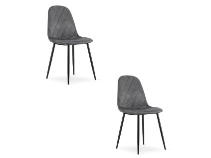 Židle ASTI - tmavě šedý samet x 2