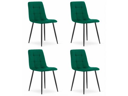 Židle KARA - tmavě zelený samet x 4