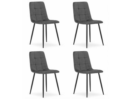 "Židle KARA - tmavě šedý samet x 4"