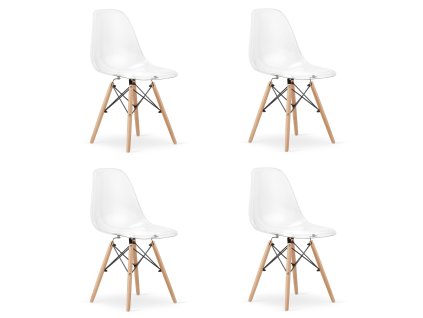 Židle OSAKA transparentní / přírodní nohy x 4