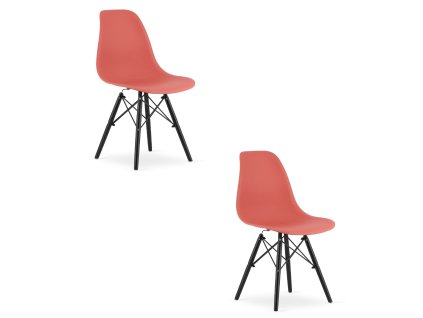Židle OSAKA cinabar / černé nohy x 2