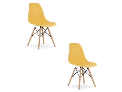 Židle OSAKA hořčicová / přírodní nohy x 2