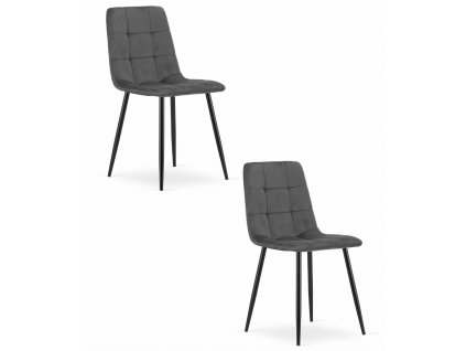 Židle KARA - tmavě šedý samet x 2
