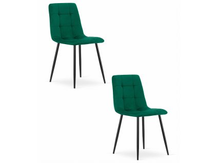 Židle KARA - tmavě zelený samet x 2