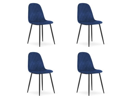 Židle ASTI - tmavě modrý samet x 4