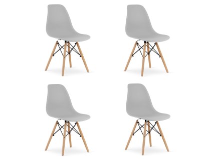 Židle OSAKA šedá / přírodní nohy x 4