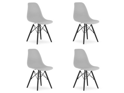 Židle OSAKA šedá / nohy černé x 4