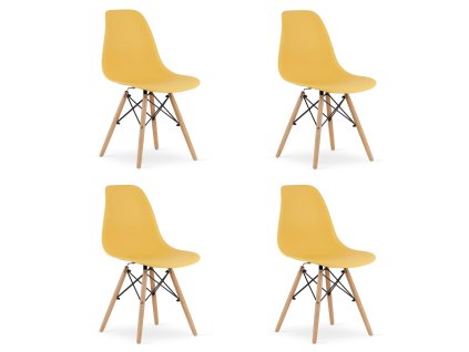 Židle OSAKA hořčicová / přírodní nohy x 4