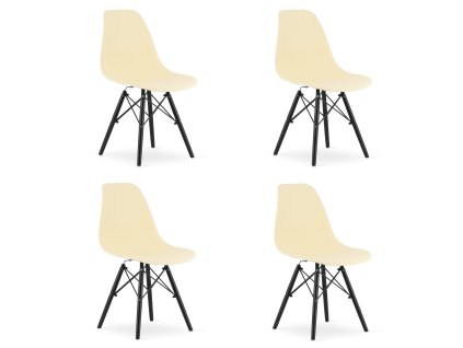 Židle OSAKA krémová / černé nohy x 4