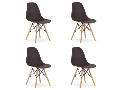 Židle OSAKA káva / přírodní nohy x 4
