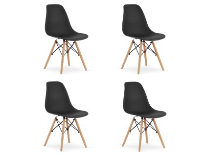 Židle OSAKA černá / přírodní nohy x 4