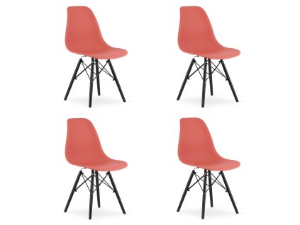 Židle OSAKA cinabar / černé nohy x 4