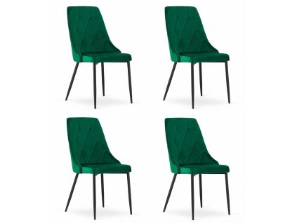 "Židle IMOLA - tmavě zelený samet x 4"