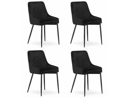 Židle MONZA - černý samet x 4