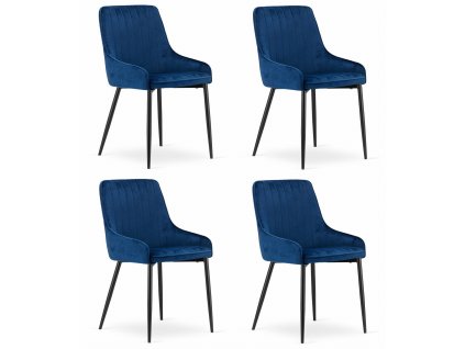 Židle MONZA - modrý samet x 4