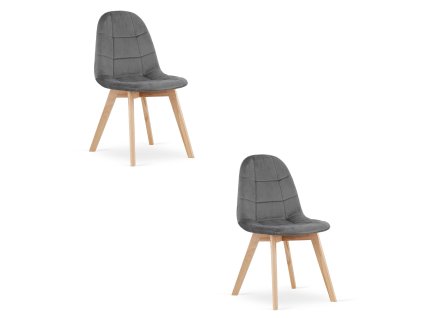 Židle BORA - tmavě šedý samet x 2