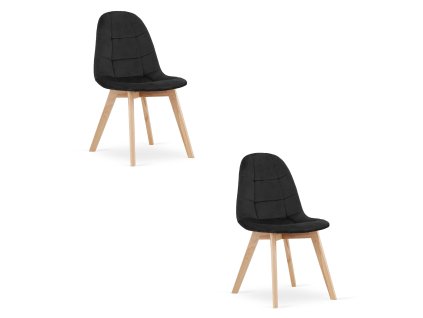 Židle BORA - černý samet x 2