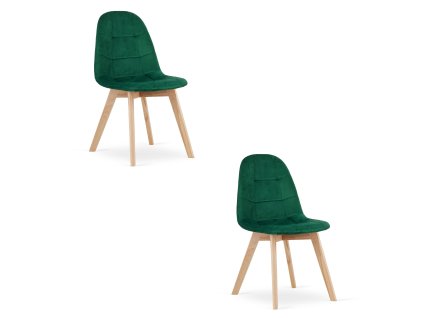 Židle BORA - tmavě zelený samet x 2