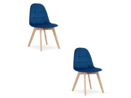 Židle BORA - tmavě modrý samet x 2