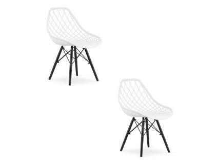 Židle SAKAI - bílá / černé nohy x 2