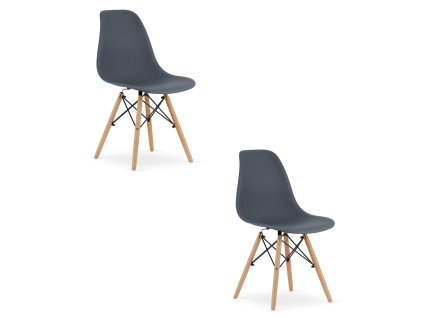 Židle OSAKA tmavá břidlice / přírodní nohy x 2