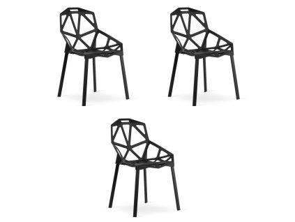 Židle ESSEN - černá x 3
