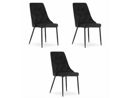 Židle IMOLA - černý samet x 3