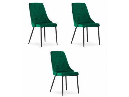 Židle IMOLA - tmavě zelený samet x 3