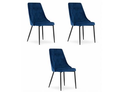 Židle IMOLA - tmavě modrý samet x 3