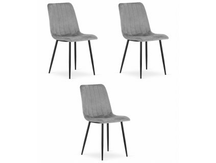 Židle LAVA - tmavě šedý samet x 3