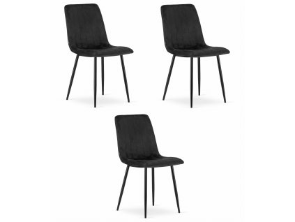 Židle LAVA - černý samet x 3