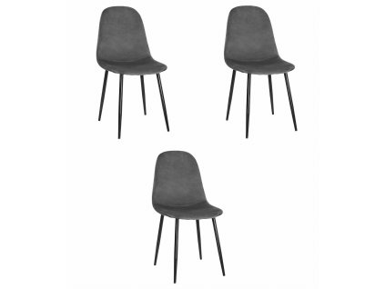 Židle COMO - tmavě šedý samet x 3