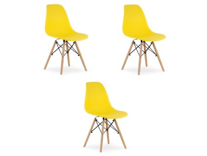 Židle OSAKA žlutá / přírodní nohy x 3