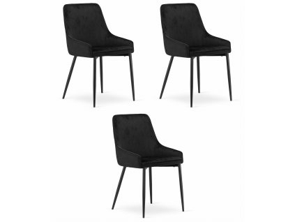 Židle MONZA - černý samet x 3