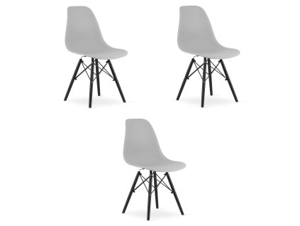 Židle OSAKA šedá / nohy černé x 3