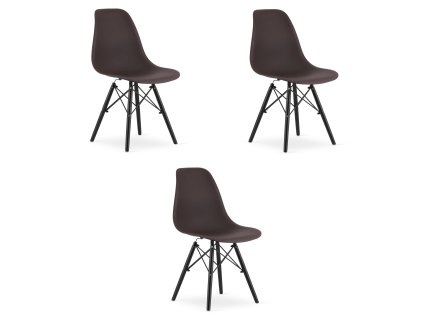 Židle OSAKA káva / černé nohy x 3