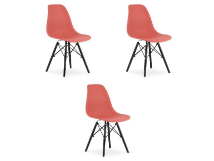 Židle OSAKA cinabar / černé nohy x 3