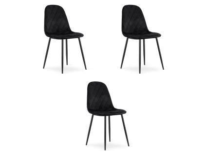 Židle ASTI - černý samet x 3