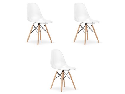 Židle OSAKA transparentní / přírodní nohy x 3