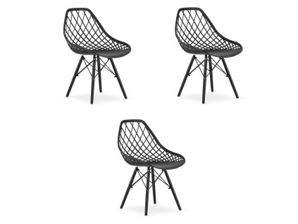 Židle SAKAI - černá / nohy černé x 3