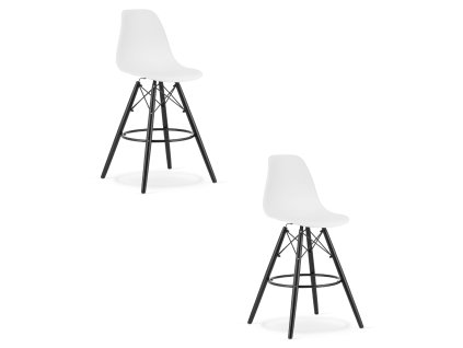Hocker LAMAL bílý / nohy černé x 2