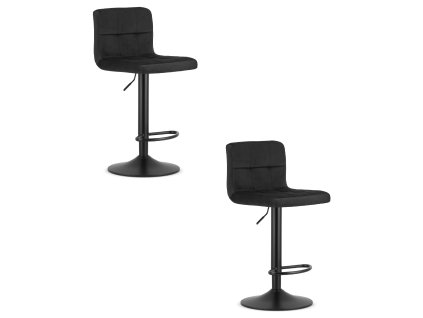 Hocker PROT - černý samet / černý podklad x 2
