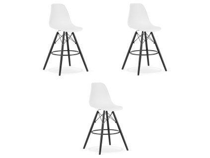 Hocker LAMAL bílý / nohy černé x 3