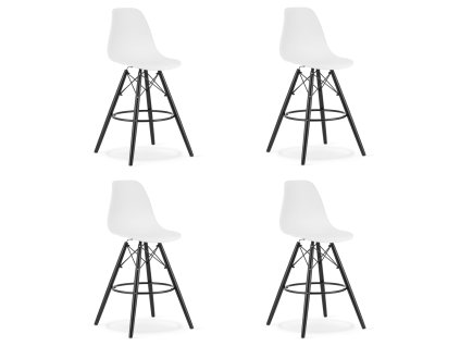 Hocker LAMAL bílý / nohy černé x 4