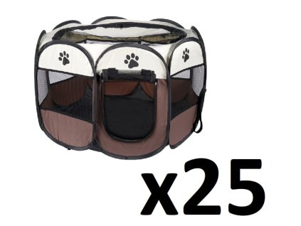 Kotec pro psy/kočky 91x91x58cm - hnědý x 25